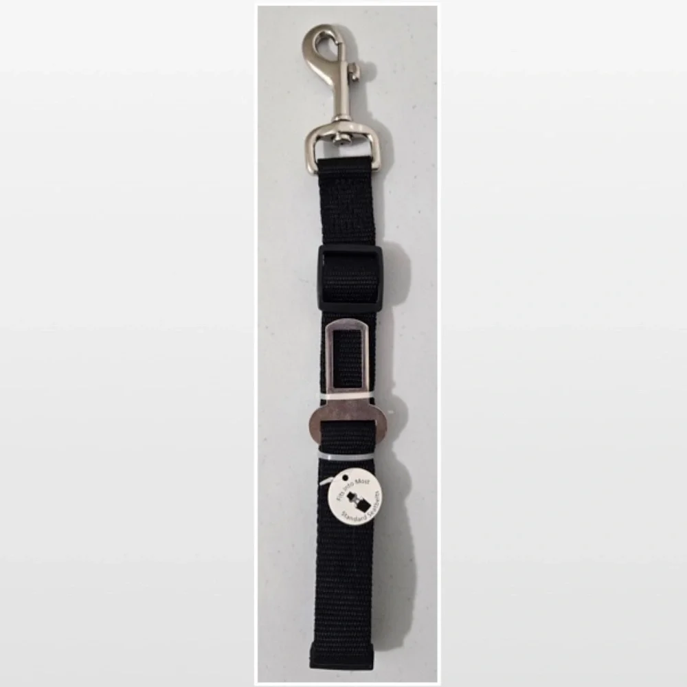 New Pet Dog Seatbelt Restraint Medium Leash Car Safety Black Silver Removable NW